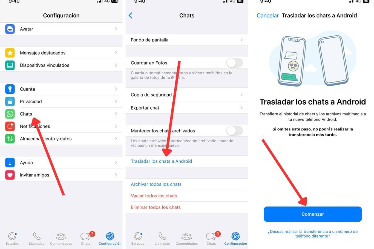 WhatsApp cuenta con una opción para enviar los chats del iPhone a Android