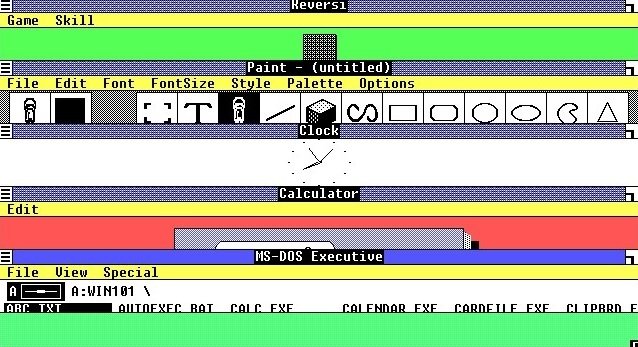 Windows 1.0 era multiventana y permitía los accesos directos