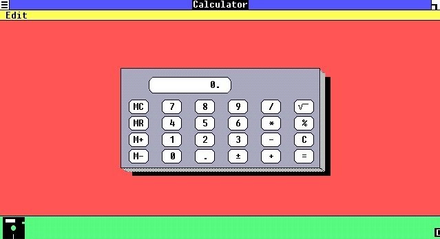 Windows 1.0 viene con una calculadora muy básica