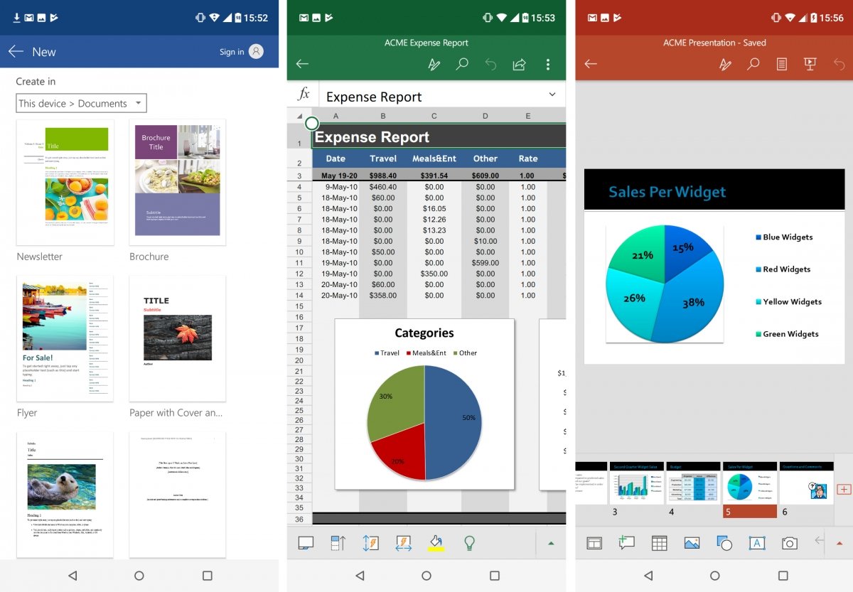 Word, Excel y PowerPoint gratis para Android