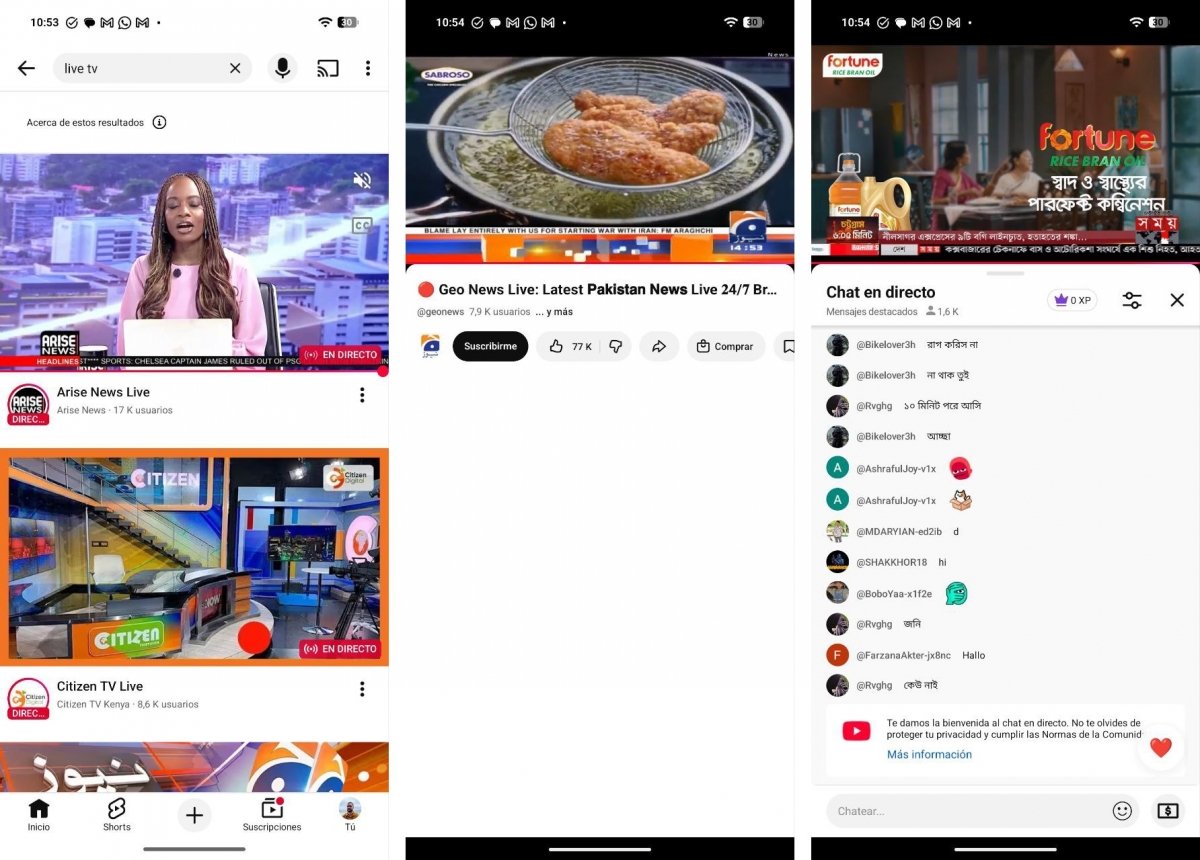 YouTube es para los frikis de la tele en directo y una ventana a cadenas muy lejanas