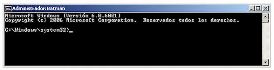 Título de la ventana de MS-DOS