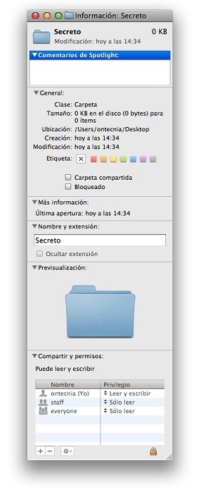 Modificar privilegios en Mac
