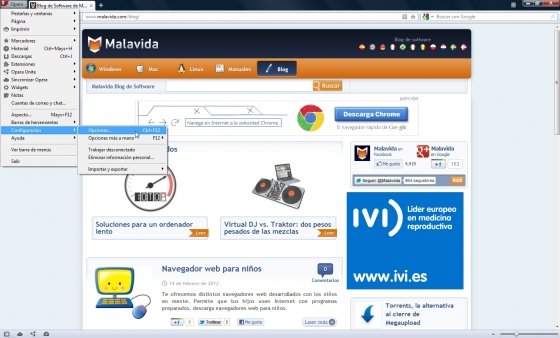 Configurar Opera para máxima privacidad
