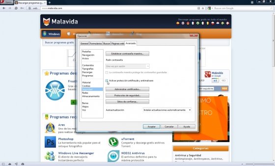Configurar Opera para máxima privacidad