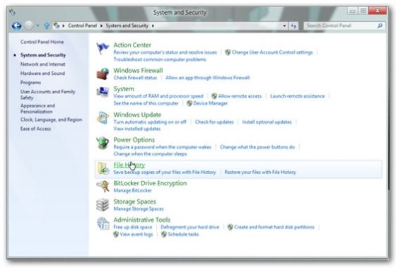 Cómo usar el historial de archivos de W8 - 3
