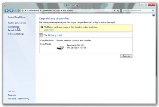 Cómo usar el historial de archivos de W8 - 4