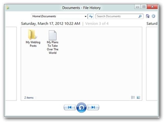 Cómo usar el historial de archivos de W8 - 9