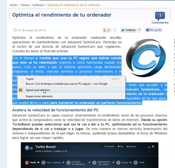 HAciendo funcionar la extensión