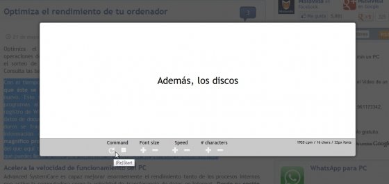 Texto en el pop-up
