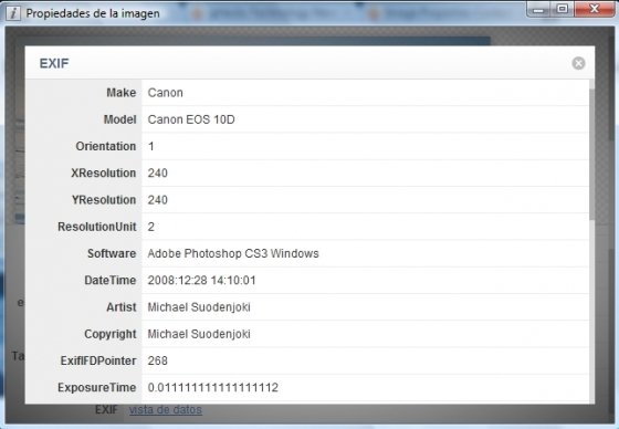 Datos EXIF