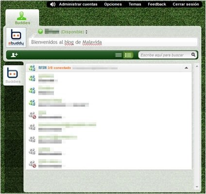 Añadir cuentas eBuddy - 2