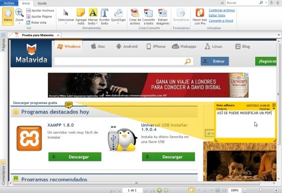 Introducir notas en un PDF