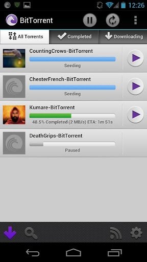 Aplicación BitTorrent para Android