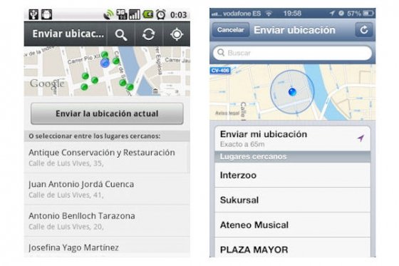 Enviar la ubicación actual