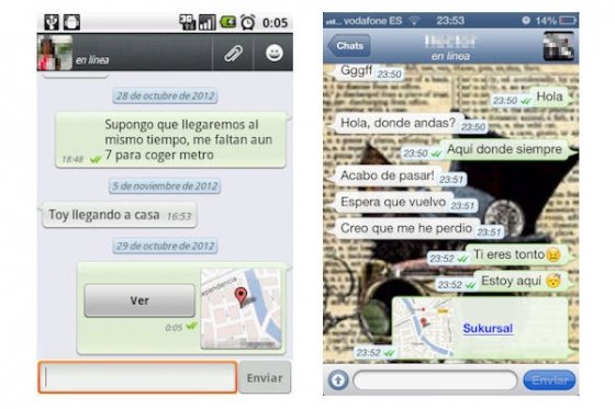 Ubicación vista desde el chat
