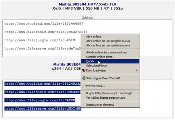 Captura enlaces desde la web