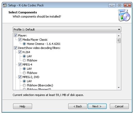 Instalación de K-Lite Codec Pack