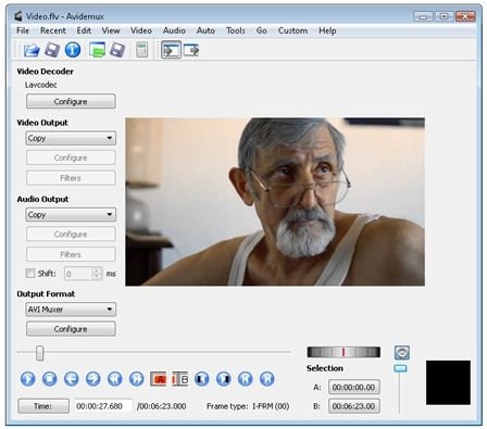Importar vídeo en Avidemux