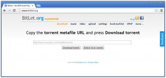 Portada de la aplicación web BitLet