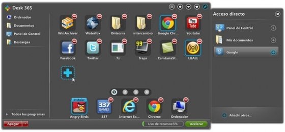 Opción para añadir nuevos iconos