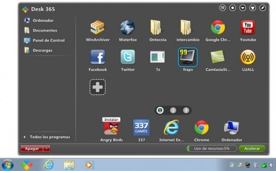 Escritorio de Desk 365 recién instalado