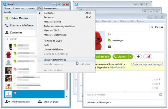 Agrupar y desagrupar ventanas de chat