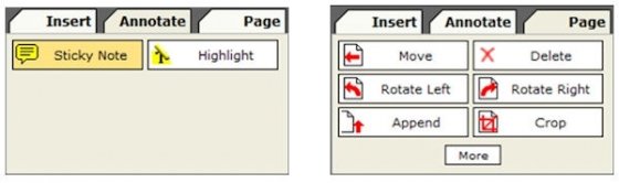 Paneles adicionales de PDFescape