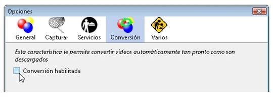 Habilitar la opción para convertir vídeos