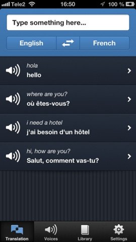 Traductor de profesional para móvil iPhone