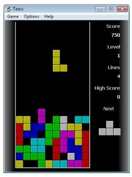 Partida de Tetris para PC