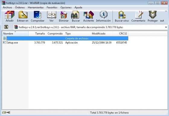 Explorador de archivos de WinRAR