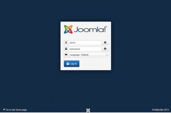 Ventana de login de Joomla!