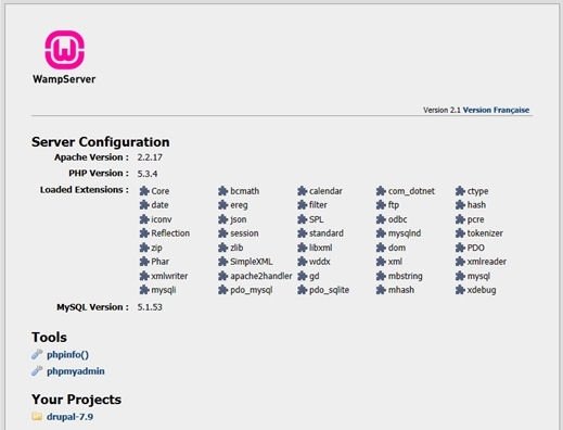 Carpeta Drupal en localhost