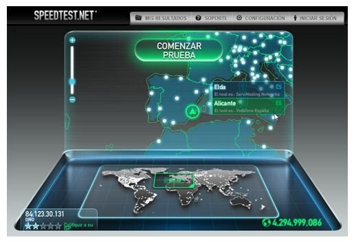 Primer paso para testaer la velocidad de la conexión con Speedtest