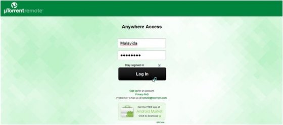Web de uTorren Remote
