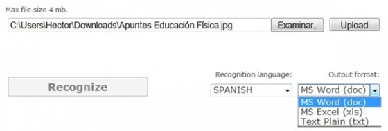 Portada de la webapp OCR Online