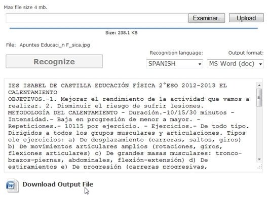 Resultado de la digitalización del documento