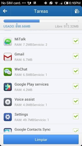 Limpiar y administrar tareas de Android