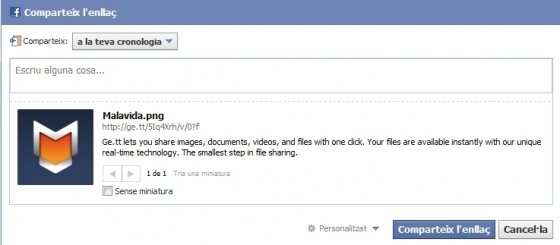 Compartir archivos con Ge.tt en redes sociales