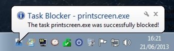 Mensaje de bloqueo en Task Blocker