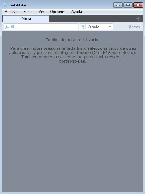Interfaz de CintaNotes