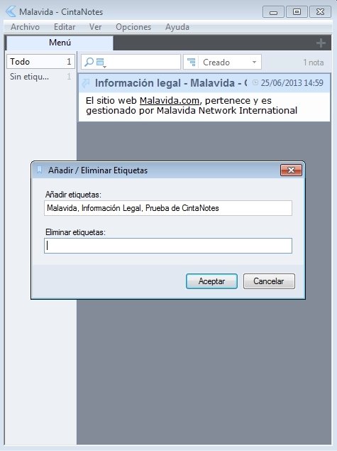 Añadir etiquetas a las notas con CintaNotes