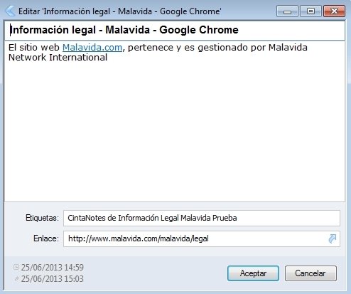 Edición de notas en CintaNotes
