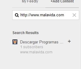 Selección de feed RSS en feedly