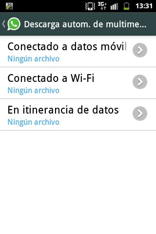 Desactivar descarga automática de fotos en WhatsApp