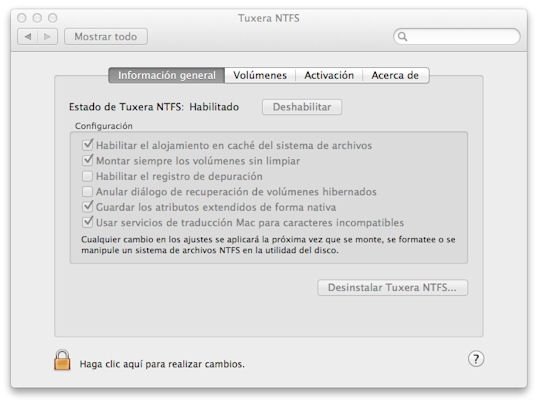 Tuxera NTFS en un ordenador Mac