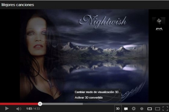 Modo 3D en YouTube HTML5
