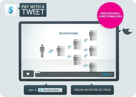 Portada de la web Pay with a Tweet