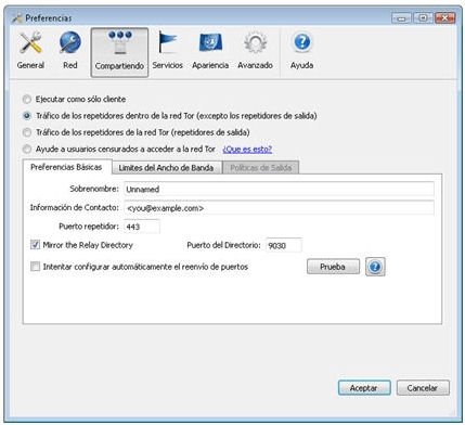 Configuración de Tor